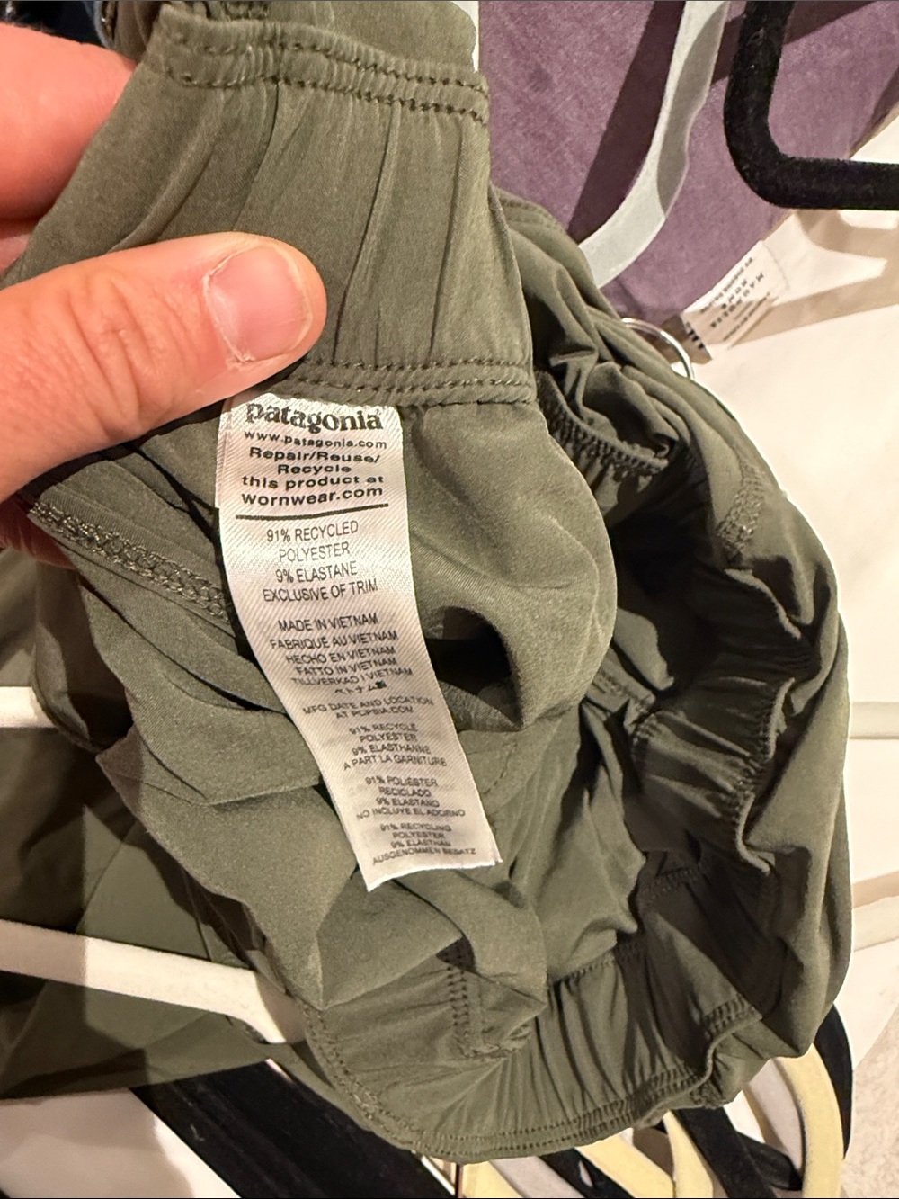 Patagonia Olive Green Sleeveless Drawstring-Waist Jumpsuit - Picture 2 of 3